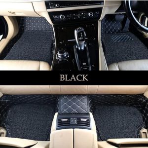 7D Car Floor Mats for Wagon R - Black